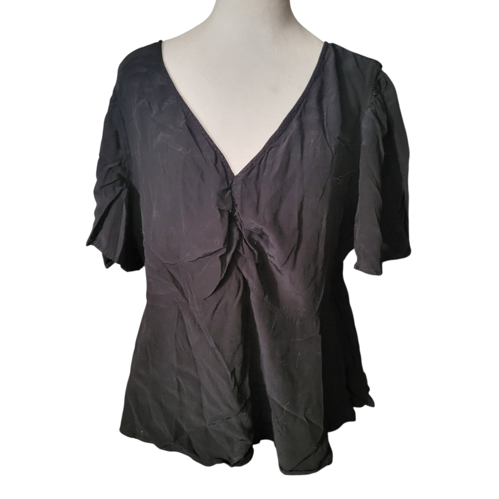 A New Day Plus Tie Back Top Black